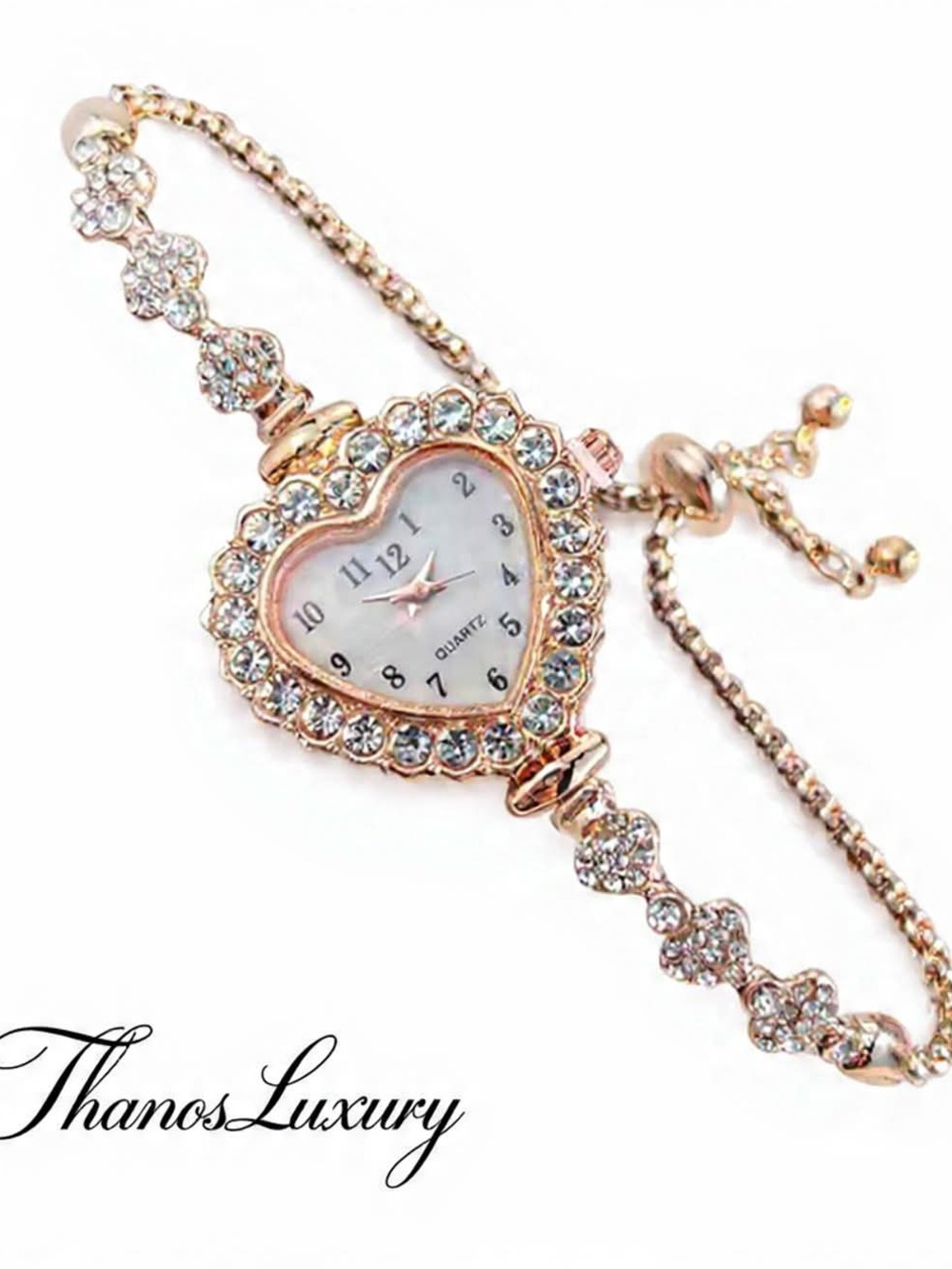 Rose Gold Heart Watch set